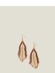 Accessorize Orange Bead Tassel Earrings - Image 1 of 3
