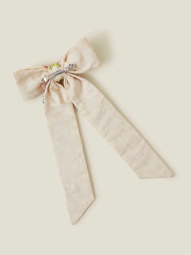 Accessorize Beaded Hair 100% Cotton Bow - Bild 2 von 3