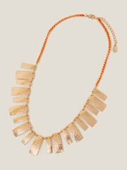 Accessorize Gold Tone Statement Aztec Style Collar Necklace - Image 2 of 3