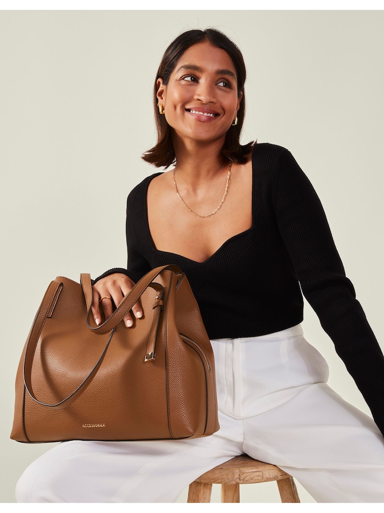 Accessorize Brown Bucket Shoulder Bag - Image 1 of 3