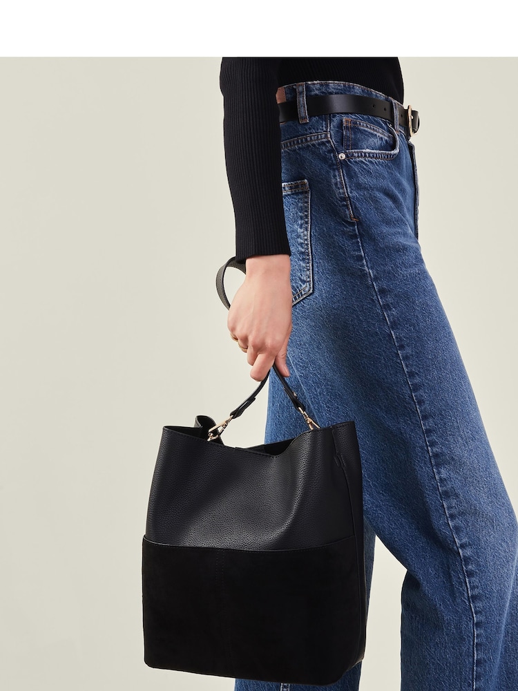 Accessorize Black Bucket Shoulder Bag - Image 4 of 4 Accessorize Black Bucket Shoulder Bag - Image 4 of 4