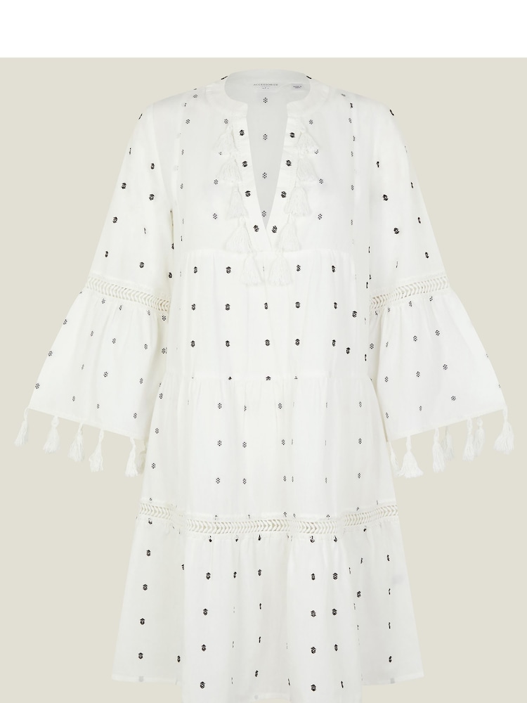 Accessorize Dobby Tassel 100% Cotton Dress - Bild 4 von 4 Accessorize Dobby Tassel 100% Cotton Dress - Bild 4 von 4