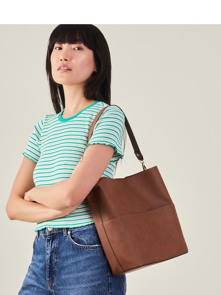 Accessorize Brown Bucket Shoulder Bag - Image 4 of 4