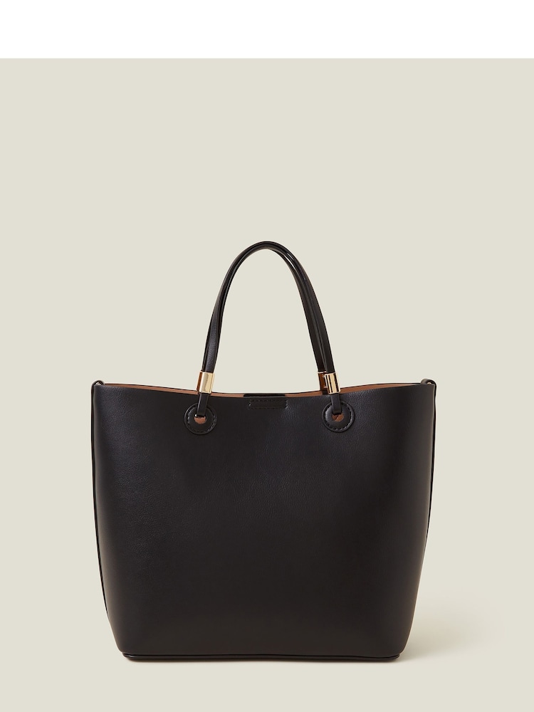 Accessorize Black Metal Detail Handheld Bag - Image 1 of 4