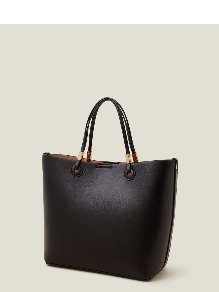 Accessorize Black Metal Detail Handheld Bag - Image 2 of 4