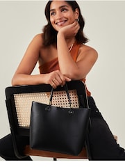 Accessorize Black Metal Detail Handheld Bag - Image 4 of 4