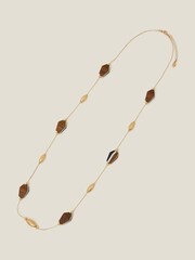Accessorize Natural Wooden Bead Long Rope Necklace - Image 2 of 3