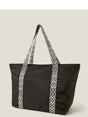 Accessorize Black Webbing Strap Tote Bag - Image 2 of 4