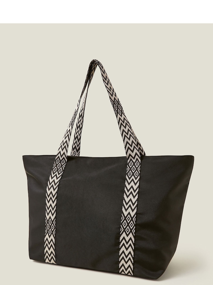 Accessorize Black Webbing Strap Tote Bag - Image 2 of 4