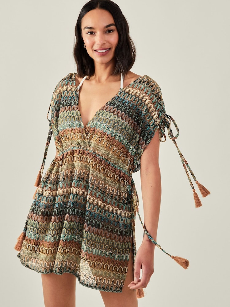 Accessorize Natural Crochet Kaftan - Image 4 of 4