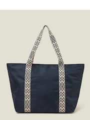 Accessorize Blue Webbing Strap Tote Bag - Image 1 of 3
