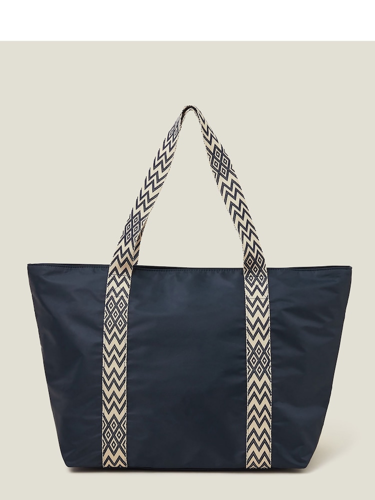 Accessorize Blue Webbing Strap Tote Bag - Image 1 of 3