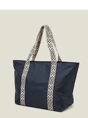 Accessorize Blue Webbing Strap Tote Bag - Image 2 of 3