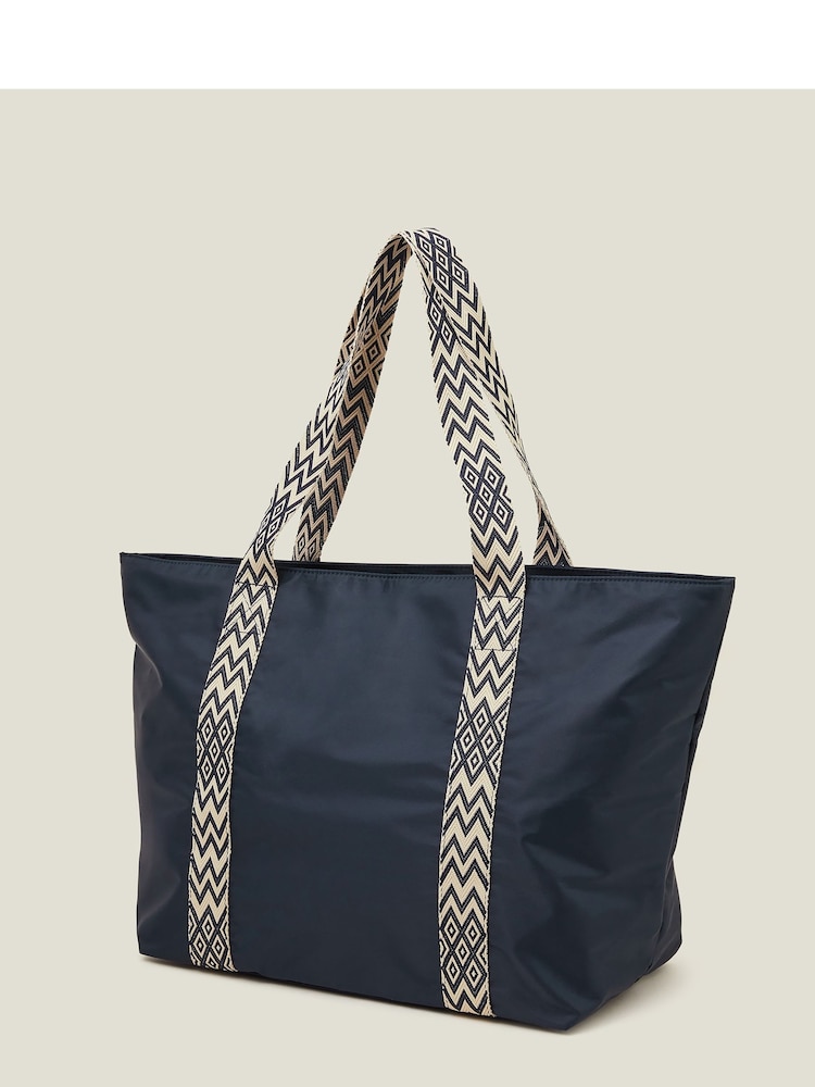 Accessorize Blue Webbing Strap Tote Bag - Image 2 of 3