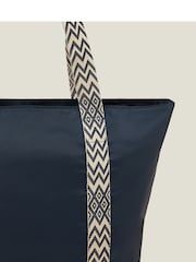 Accessorize Blue Webbing Strap Tote Bag - Image 3 of 3