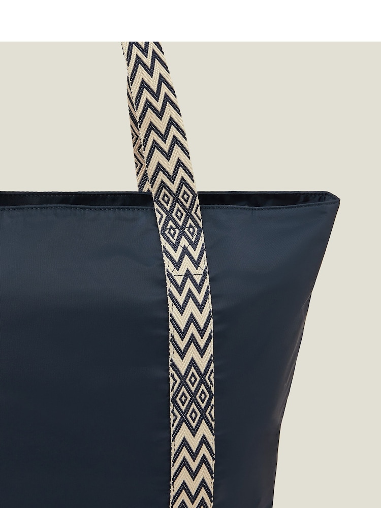 Accessorize Blue Webbing Strap Tote Bag - Image 3 of 3