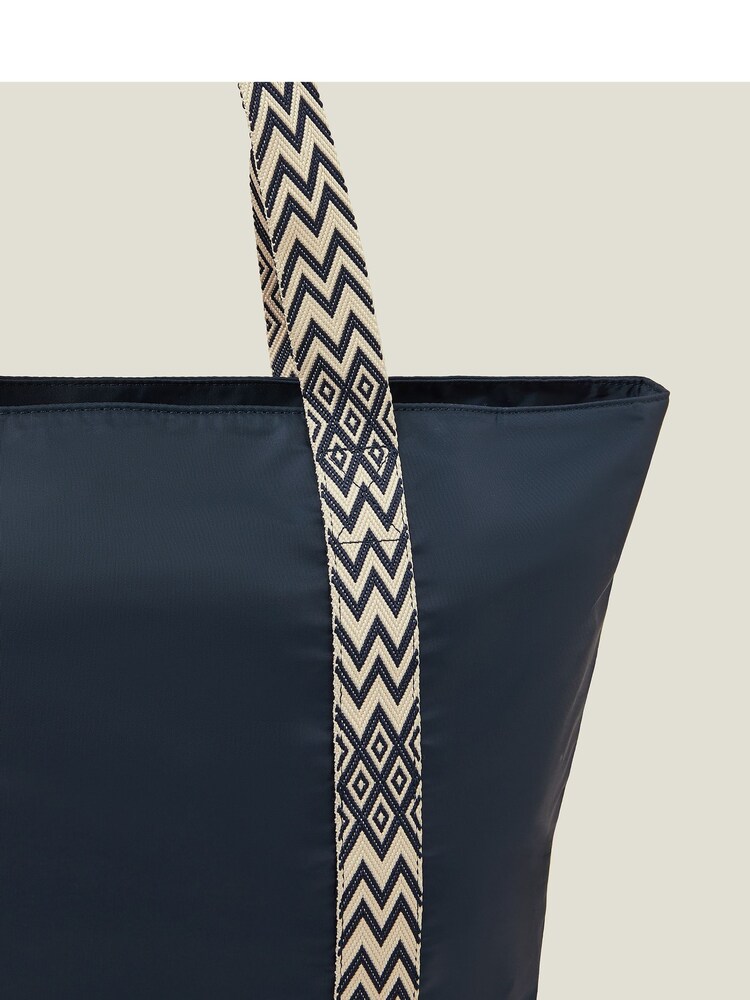Accessorize Blue Webbing Strap Tote Bag - Image 3 of 3 Accessorize Blue Webbing Strap Tote Bag - Image 3 of 3