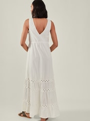 Accessorize Natural 100% Cotton Embroidered Maxi Dress - Image 3 of 4