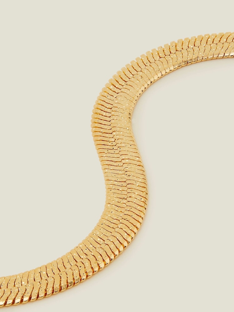 Accessorize Gold Tone Z Fancy Snake Chain - Image 1 of 3 Accessorize Gold Tone Z Fancy Snake Chain - Image 1 of 3