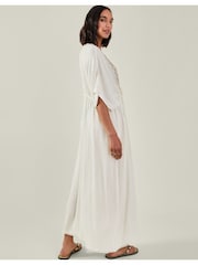 Accessorize Natural Maxi Embroidered Kimono - Image 3 of 4
