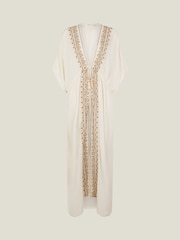 Accessorize Natural Maxi Embroidered Kimono - Image 4 of 4