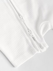 Blanco - Baby Two Way Zip 100% Cotton Rompers Sleepsuits 3 Pack (0mths-3yrs) - Imagen 10 de 10