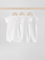Blanco - Baby Two Way Zip 100% Cotton Rompers Sleepsuits 3 Pack (0mths-3yrs) - Imagen 2 de 10