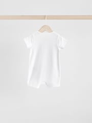 Blanco - Baby Two Way Zip 100% Cotton Rompers Sleepsuits 3 Pack (0mths-3yrs) - Imagen 6 de 10