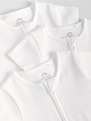 Blanco - Baby Two Way Zip 100% Cotton Rompers Sleepsuits 3 Pack (0mths-3yrs) - Imagen 8 de 10