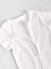 Blanco - Baby Two Way Zip 100% Cotton Rompers Sleepsuits 3 Pack (0mths-3yrs) - Imagen 9 de 10