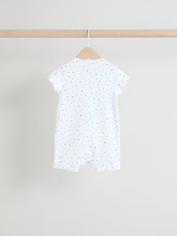 White 100% Cotton Two Way Zip Romper Sleepsuits 3 Pack (0mths-3yrs) - Image 5 of 12