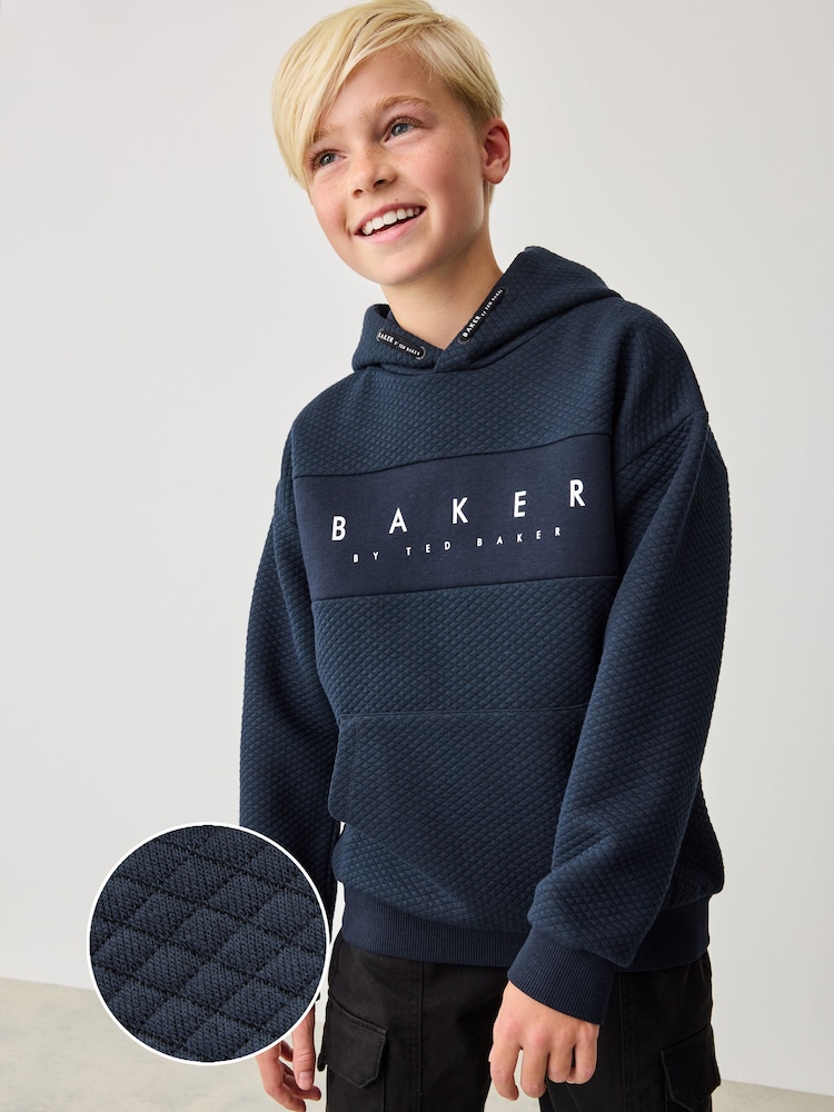 Baker by Ted Baker Textured 100% Cotton Hoodie - Image 1 of 8