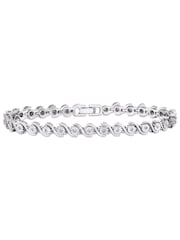 The Diamond Store Silver Tone 0.19ct Diamond And Silver Twist Bracelet - Image 1 of 4