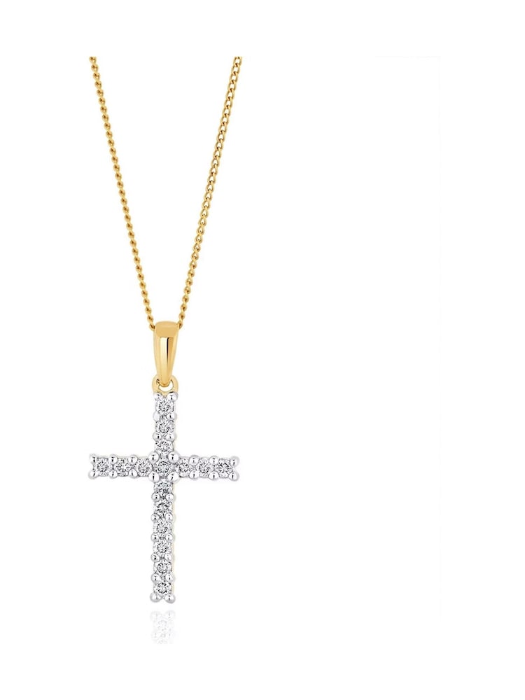 The Diamond Store Gold Tone Lab Diamond Pendant Necklace Claw Set 0.25ct - Image 1 of 5