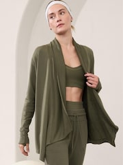 Athleta Green Pranayama Restore Long Wrap Cardigan - Image 1 of 3