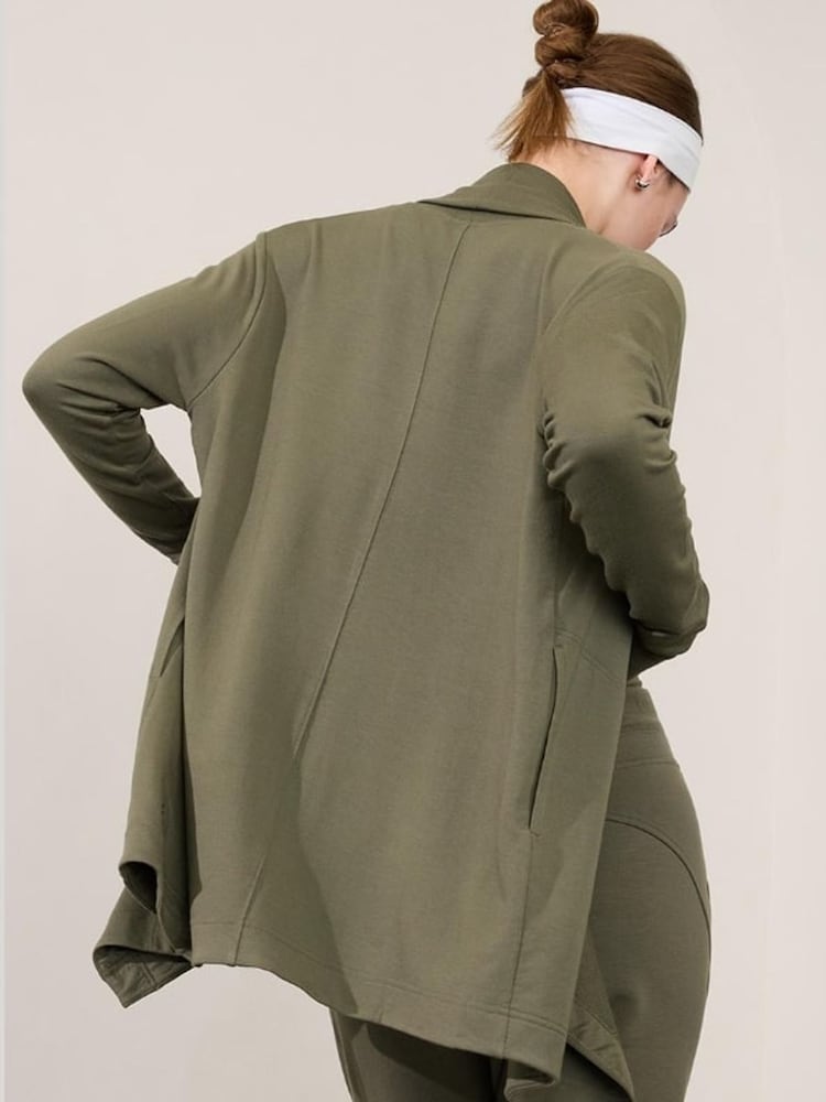 Athleta Green Pranayama Restore Long Wrap Cardigan - Image 2 of 3