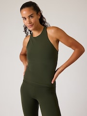 Athleta Green Transcend Built-In Bra Tank - Image 1 of 5