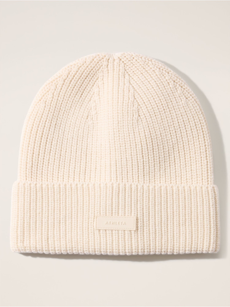 Cream - Athleta Cosy Hour Ribbed čepica klobuki in kape; pokrivala - Slika 1 iz 3