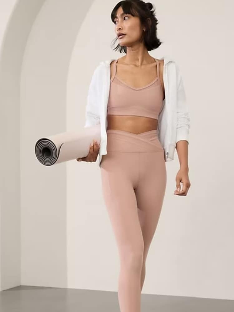 Athleta Pink Saluation High Waisted Crossover Pocket Leggings - Image 1 of 2