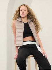 Athleta Beige Aire Puffer Vest Gilet Jacket - Image 3 of 3
