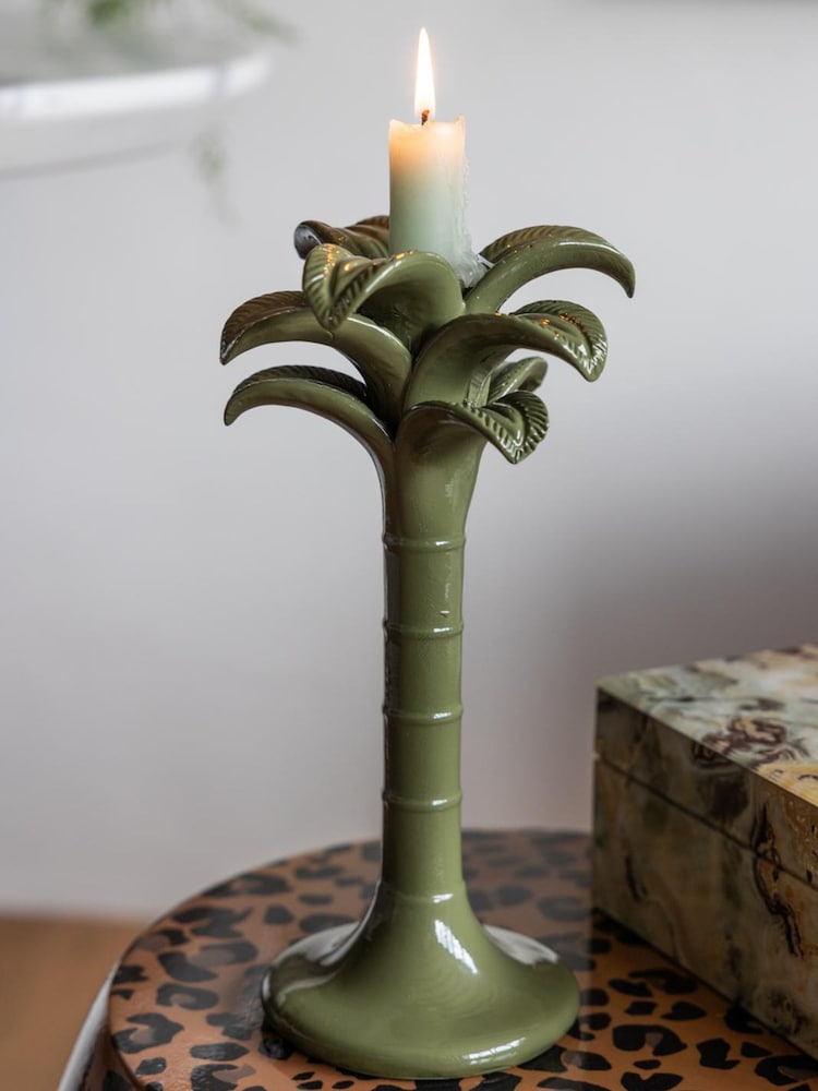 Rockett St George Green Palm Tree Taper Holder - Image 1 of 5