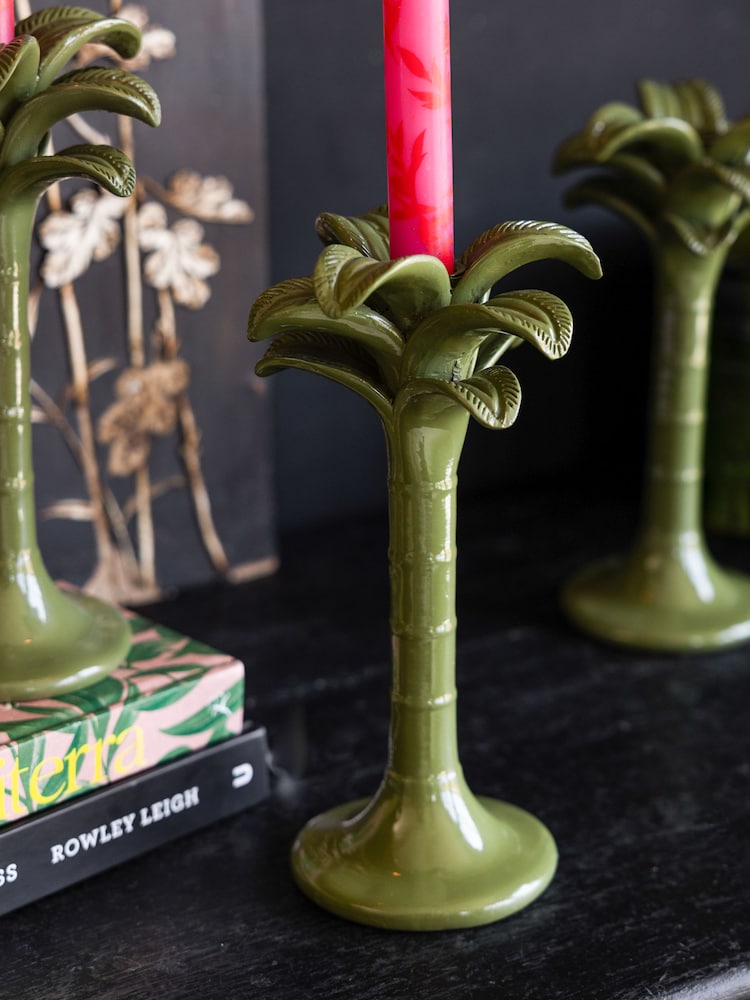Rockett St George Green Palm Tree Taper Holder - Image 3 of 3 Rockett St George Green Palm Tree Taper Holder - Image 3 of 3