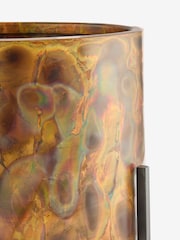 French Connection Black/Bronze Patina Metal Stand Plant Pot - Image 4 of 4