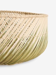 French Connection Sage Green & Natural Ombre Rattan Storage Baskets - Image 5 of 5