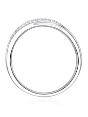 The Diamond Store Silver Tone Lab Diamond Half Eternity Wave Ring 0.05ct In 925 - Image 3 of 7
