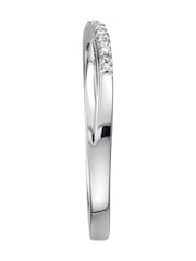 The Diamond Store Silver Tone Lab Diamond Half Eternity Wave Ring 0.05ct In 925 - Image 5 of 7