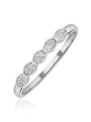 The Diamond Store White Half Eternity Ring 0.02CT Diamond 9K - Image 1 of 4