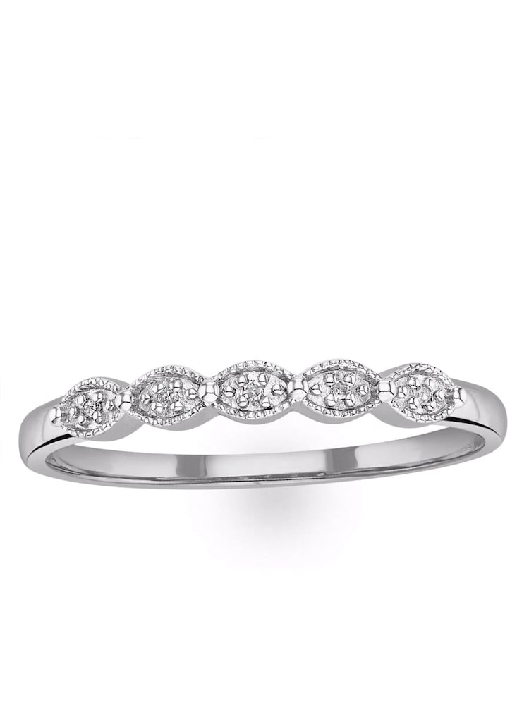 The Diamond Store White Half Eternity Ring 0.02CT Diamond 9K - Image 2 of 4 The Diamond Store White Half Eternity Ring 0.02CT Diamond 9K - Image 2 of 4