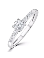 The Diamond Store Silver Tone Lab Diamond Side Stone Engagement Ring 0.25ct In 925 - Image 1 of 7