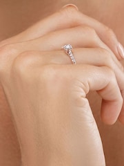 The Diamond Store Silver Tone Lab Diamond Side Stone Engagement Ring 0.25ct In 925 - Image 2 of 7
